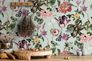 Non-Woven Wallpaper Flowers Leaves Green Pink Yellow 47459 1