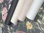 Non-woven wallpaper flowers leaves black pink green 47460 4