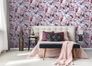 Non-woven wallpaper flowers branches rose purple 47463 1