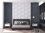 Non-woven wallpaper floral graphic white purple grey 47470 4