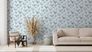 Non-Woven Wallpaper Flowers Illustration Blue Green 47473 1