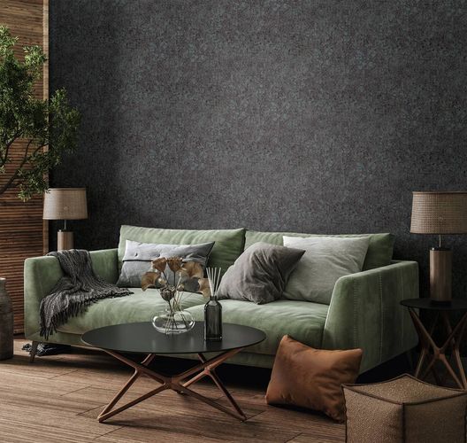 Non-Woven Wallpaper Plaster Look Patina Anthracite 47476