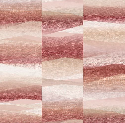 Digital print non-woven graphic dunes beige red 33121