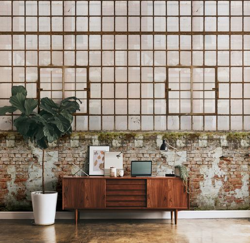 Photo Wallpaper Industrial factory brown cream 39244-1