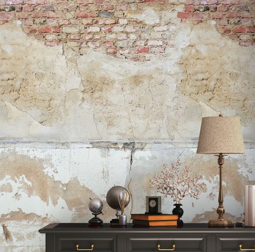 Photo Wallpaper plaster look used look beige grey 39249-1