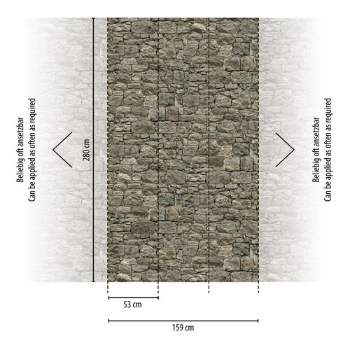 Photo Wallpaper stone look wall grey beige brown 39317-1