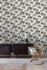 Non-woven wallpaper forest trees mountains cream black 1