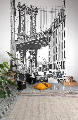 Wall Mural New York Bridge White Black ML3601