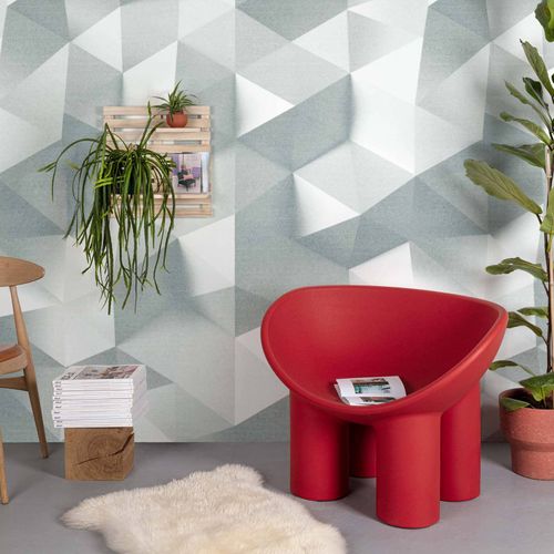 Wall Mural 3D Geometric White grey ML4601