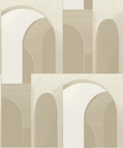Non-Woven Wallpaper Graphic Beige Gold Metallic A63302