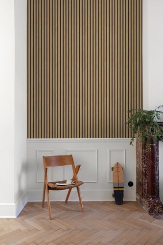 Non-woven wallpaper wood look stripes brown black A63602
