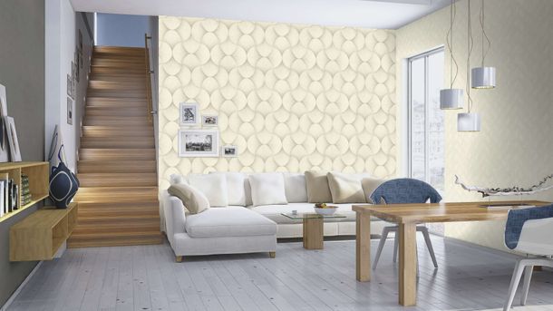 Rasch non-woven wallpaper graphic cream metallic 608229