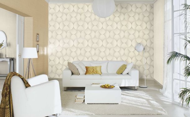 Rasch non-woven wallpaper graphic beige metallic 608236