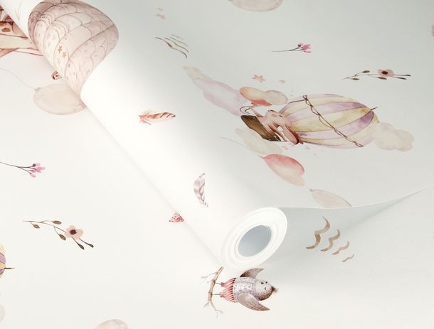 Rasch non-woven wallpaper balloons white pink 300529