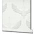 Non-woven wallpaper birds textile look white metallic 34528 4