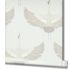 Non-woven wallpaper birds textile look beige metallic 34529 5