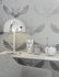 Non-woven wallpaper birds grey silver metallic 34530 2