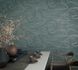 Non-woven wallpaper waves textile look blue metallic 34538 1