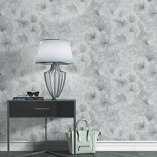 Wallpaper Guido Maria Kretschmer Floral Silver Metallic