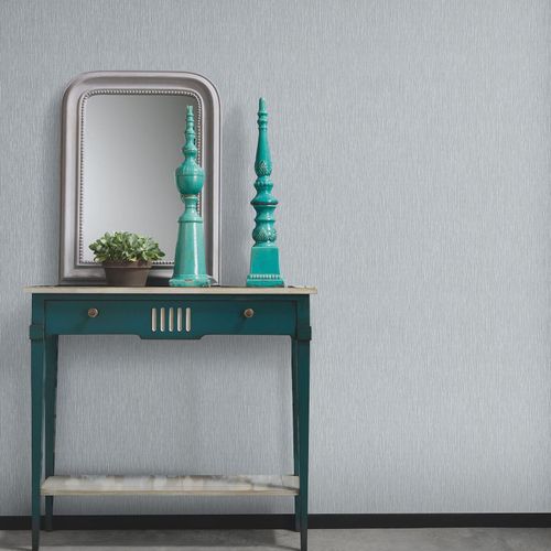 Wallpaper Guido Maria Kretschmer plain lines silver metallic