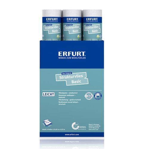 6 x Erfurt non-woven fiber Basic 107 wallpaper 31.98 m²