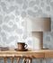 GZSZ non-woven wallpaper leaves white blue grey 34808 1