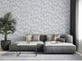 GZSZ non-woven wallpaper leaves white blue grey 34808 4