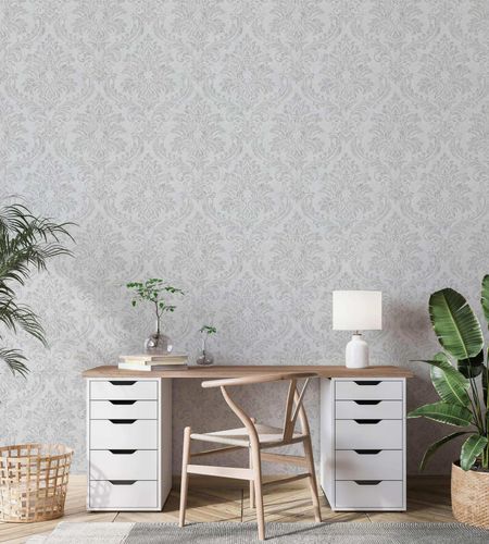 GZSZ non-woven wallpaper baroque grey metallic 34813
