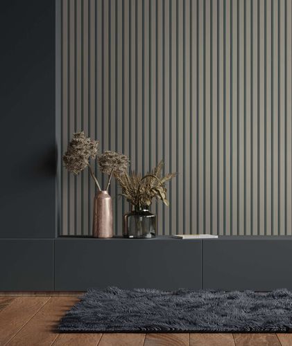 GZSZ non-woven wallpaper wood panels beige grey 34829