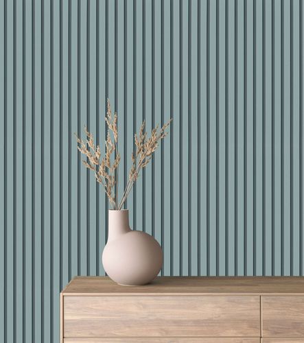 GZSZ non-woven wallpaper wood panels blue petrol 34830