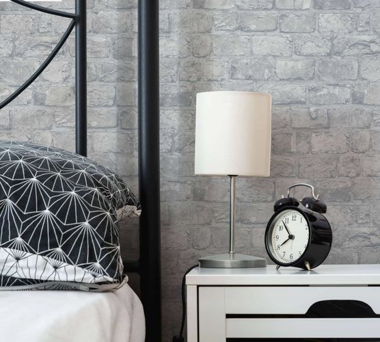GZSZ non-woven wallpaper 3D look brick grey white 34835