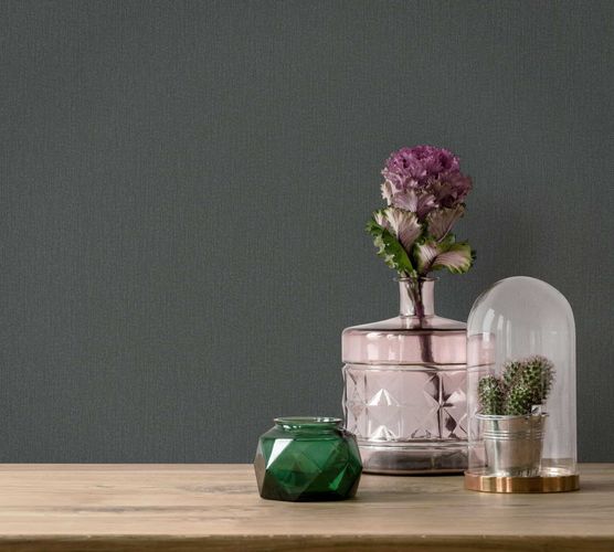 GZSZ non-woven wallpaper texture plain black grey 34842