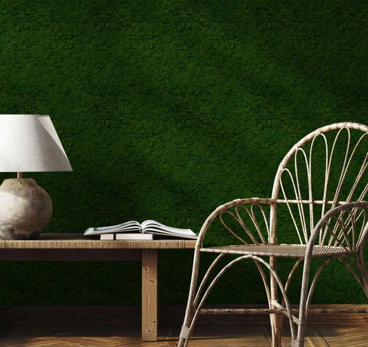 GZSZ non-woven wallpaper floral 3D look dark green 34864