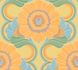 Non-woven wallpaper floral abstract orange blue 39530-1 2