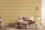 Non-woven wallpaper floral abstract orange blue 39530-1 6