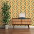 Non-woven wallpaper graphic orange green 39531-2 6