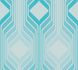 Non-woven wallpaper art deco turquoise white 39532-1 2