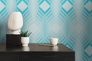 Non-woven wallpaper art deco turquoise white 39532-1 5