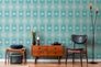 Non-woven wallpaper art deco turquoise white 39532-1 6