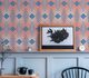 Non-woven wallpaper art deco blue red apricot 39532-2 4