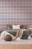 Non-woven wallpaper art deco blue red apricot 39532-2 7