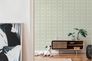 Non-woven wallpaper tiles retro 70s green cream 39533-1 6