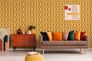 Non-woven wallpaper tiles retro brown orange 39533-4 1
