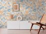 Non-woven wallpaper flowers retro blue orange 39535-2 1