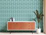 Non-woven wallpaper shapes graphic turquoise blue 39536-4 6