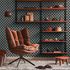 Non-woven wallpaper circles retro blue orange 39537-1 1