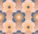 Non-woven wallpaper waves flowers brown blue 39539-2 2