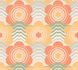 Non-woven wallpaper waves flowers apricot green 39539-4 2