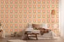 Non-woven wallpaper waves flowers apricot green 39539-4 1