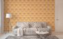 Non-woven wallpaper waves flowers yellow orange 39539-5 5